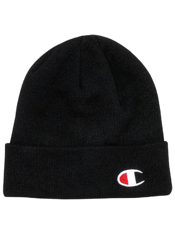 Champion Unisex C Logo Beanie Black <br> ZYPTN BLK