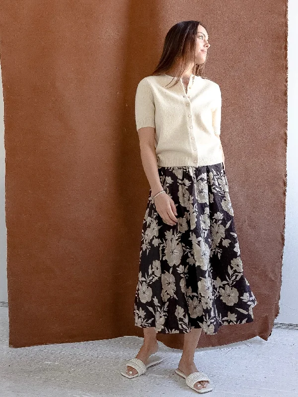 Lila Floral Midi Skirt