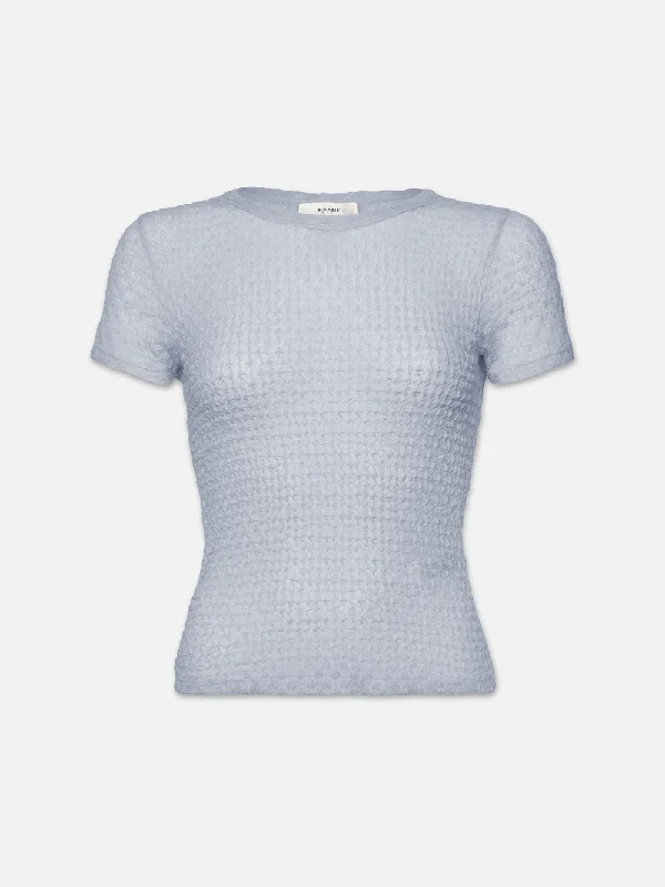 Mesh Lace Baby Tee -- Denim Blue