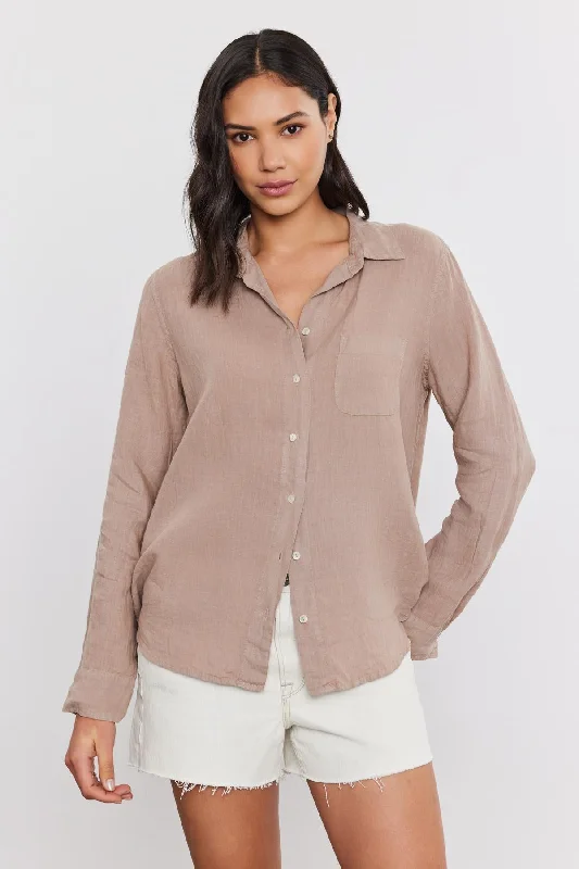 NATALIA LINEN BUTTON-UP SHIRT