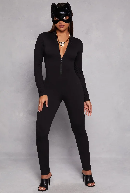 Front Zip Long Sleeve Catsuit