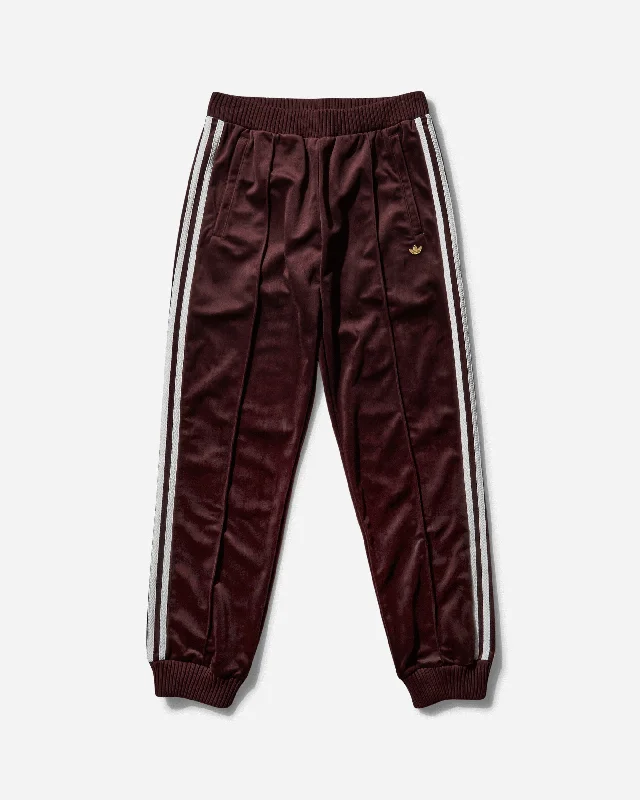 Women's Premium Brushed Velvet Track Pants Shadow Brown