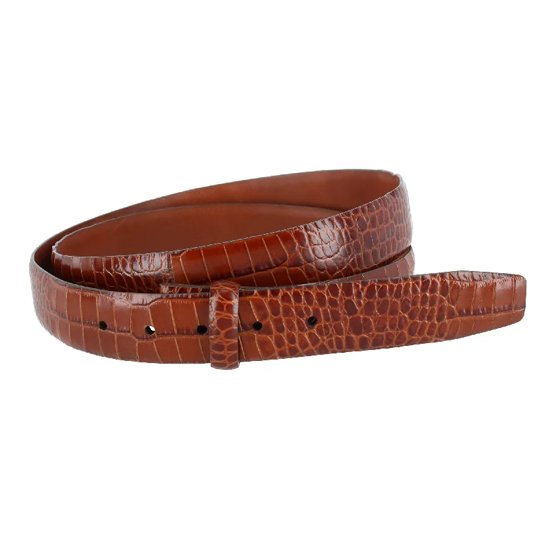 Big & Tall Mock Croc Leather Harness Belt Strap