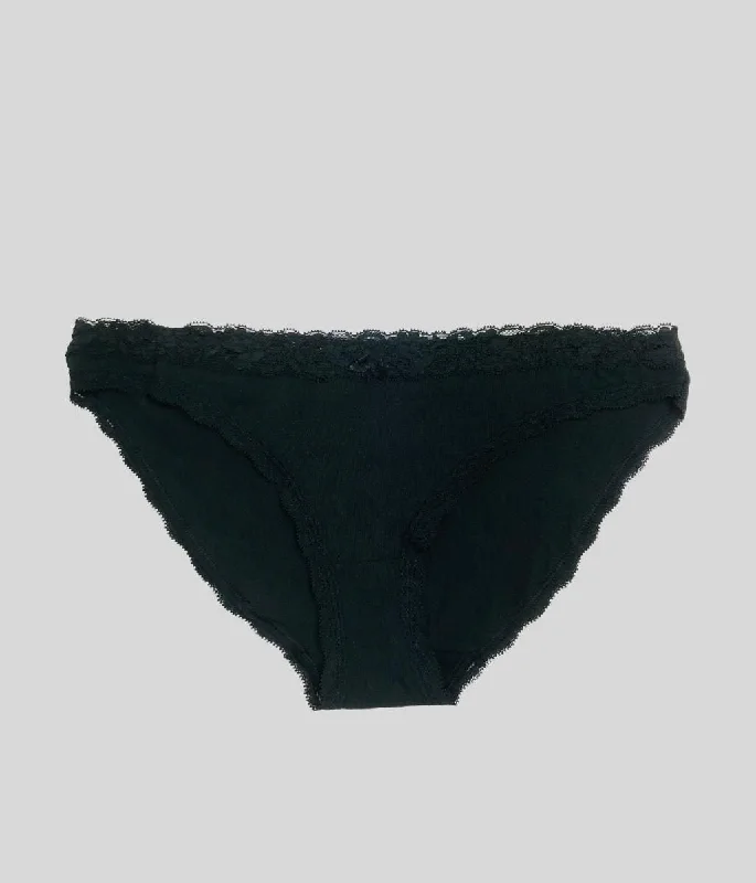 Black Cotton Blend Briefs