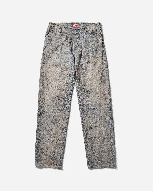 Women's D-Arker Distressed Straight Denim Pants Blue