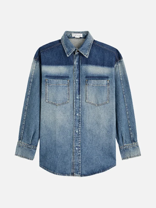 Oversized Denim Shirt in Broken Vintage Wash