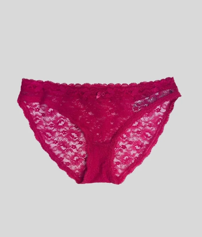 Pink Lace High Leg Briefs