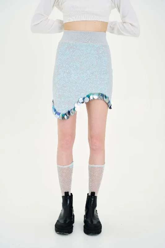 ARBOR WAVY MINI SKIRT WITH SEQUINS