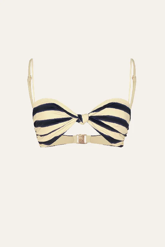 Bandana Marina Bikini Top in Ecru & Navy