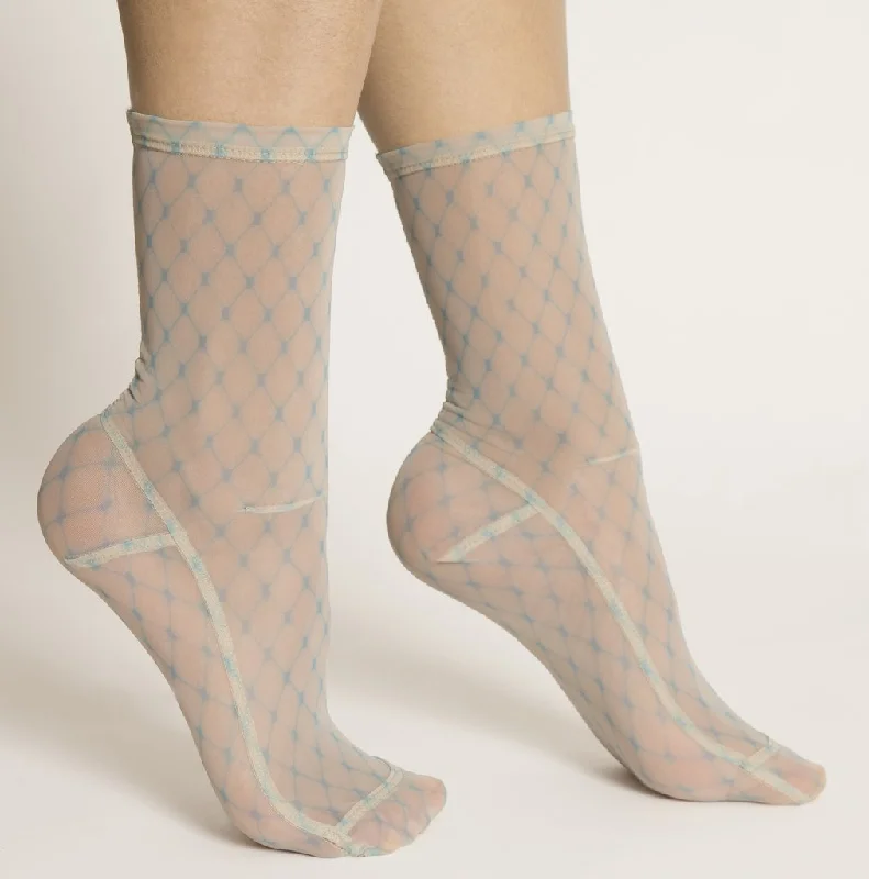 Fishnet Mesh Socks - Powder Blue