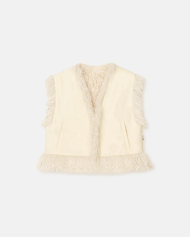 Xylia - Faux Racka Fur Vest - Creme