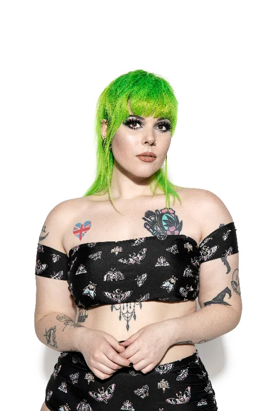 Pastel Death Moth Off The Shoulder Swim Top