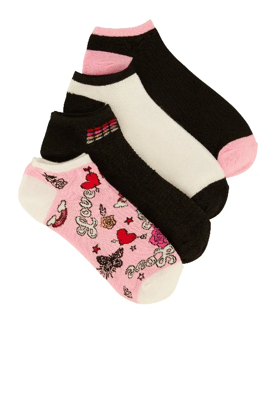 Love Patterned Socks 4 Pack Size 10-13