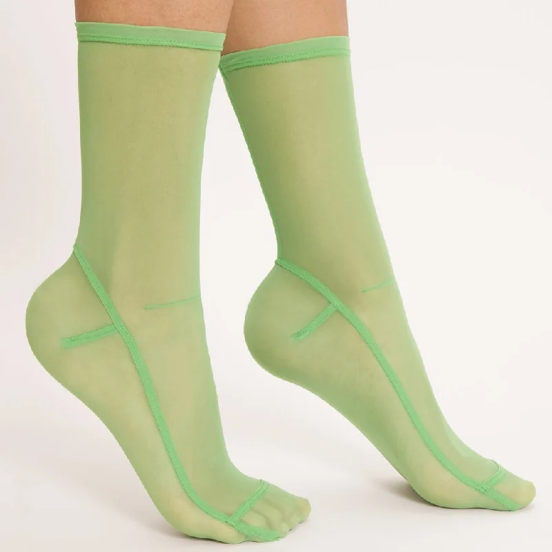 Solid Mesh Socks - Neon Green