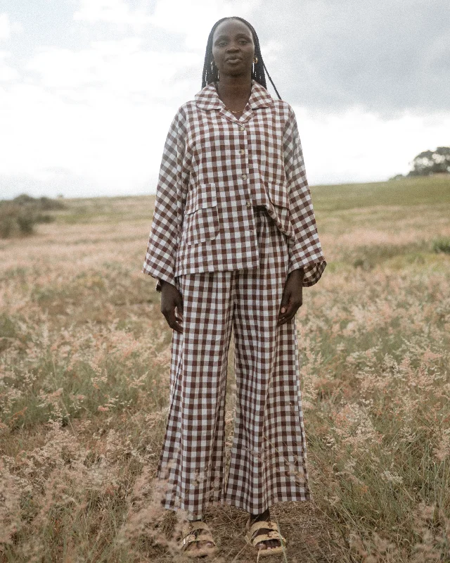 Women's Lounge Pants | Brown Gingham