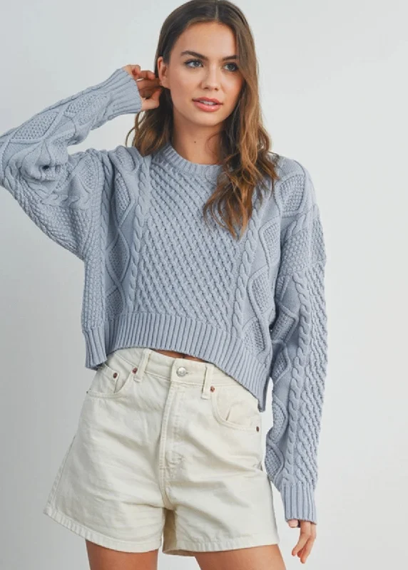 Benji Cable Knit Sweater - Blue