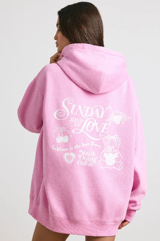 Oversized Hoodie in Bubblegum Pink