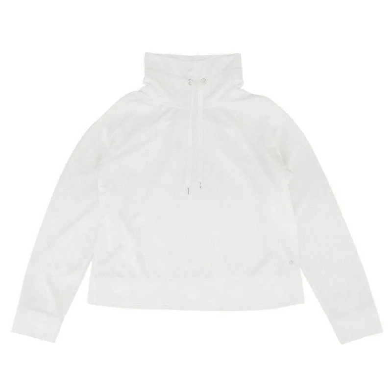 White Solid Active Pullover